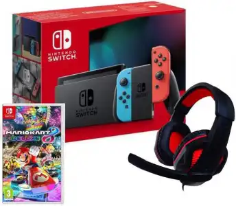 Consola Nintendo Switch Azul/Rojo + Mario Kart 8 + Auriculares