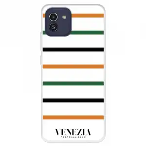 Funda Para Samsung Galaxy A03 Del Venezia Football Club Fondo Blanco Rayas - Licencia Oficial Venezia Football Club