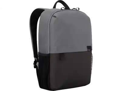 Mochila - Targus TBB636GL, 15.6", Con cremallera, Material PET, Negro y gris