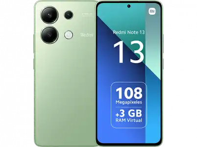 Móvil - Xiaomi Redmi Note 13, Mint Green, 128 GB, 6GB RAM, 6.67" AMOLED FHD+, Snapdragon 685, 5000 mAh, Android