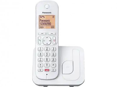 Teléfono - Panasonic KX-TGC250SP, Inalámbrico, 1.6", 50 contactos, Bloqueo llamada, Manos libres, Modo ECO, Hasta 18h, Blanco