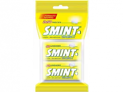 Caramelos - Smint Twinpack, Sabor Limón, Sin gluten, azúcar, Vitamina C, 2x50 unidades, 70g