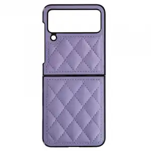 Funda Para Samsung Galaxy Z Flip 4 En Polipiel Rhombus Chic Series Lavanda