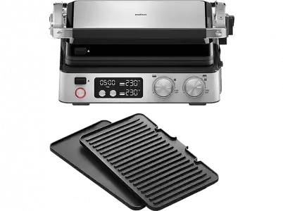 Grill - Braun CG7040, 2000 W, Posiciones 3 en 1, Temperatura ajustable, Placas de 29x23 cm, Plata