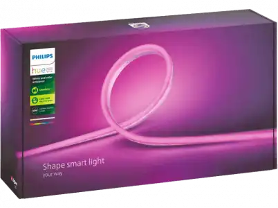 Luces LED - Philips Hue, Tira inteligente, 5 Mts para exterior, sumergible (IP67), Silicona, Blanco