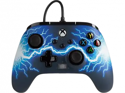 Mando - PowerA Enhanced, Para mando Xbox Series X/S, Diseño Arc Lighting, Cable, USB, Jack 3.5 mm, Azul