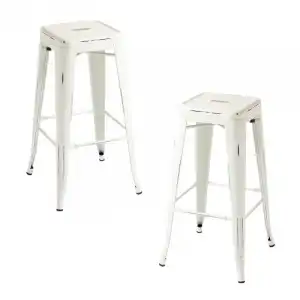 Packs Taburetes Altos - Pack 2 Taburetes Torix Vintage - Blanco vintage