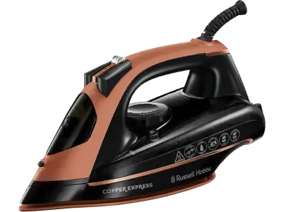 Plancha de vapor - Russell Hobbs Copper Express, 150 g/min, 0.32 l, Antical, Antigoteo, Marrón