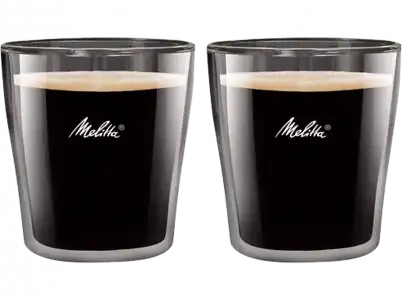 Set de vasos - Melitta Doble Cristal Pequeños, 80 ml, Para Expreso, 2 Unidades, Transparente