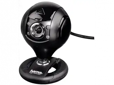 Webcam - Hama 00053950, HD 1280x720p, Para PC y Mac, Micrófono, USB, 360º, Negro