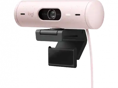 Webcam - Logitech Brio 500, Full HD 1080p, Enfoque automático, Micrófono con reducción de ruido, Rosa