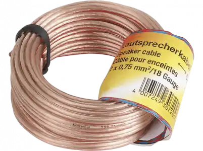 Cable audio - Hama 00205141, 2 x 0.75 mm², 10 m, Transparente