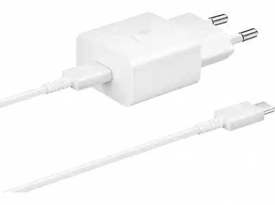 Cargador - Samsung EP-T1510XWEGEU, Cable USB-C, 1 m, 15W, Carga rápida, Blanco