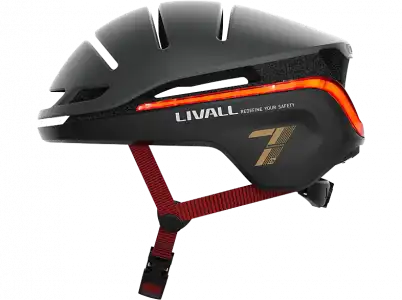 Casco - Livall EVO21, M (54-58 cm), Para patinete y bici, SOS, Luz de posición freno, Iluminación 360, Intermitentes Resistente a lluvia, Negro