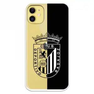 Funda Licencia Oficial Club Deportivo Badajoz Escudo Fondo Negro y Transparente para iPhone 11