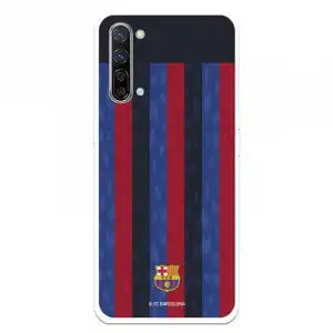 Funda Para Oppo Find X2 Lite Del Fc Barcelona Fondo Rayas Verticales - Licencia Oficial Fc Barcelona