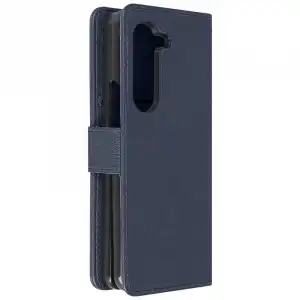 Funda Para Samsung Galaxy Z Fold 5 Tarjetero Soporte Vídeo Azul Oscuro