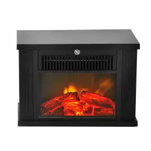 Homcom Chimenea Eléctrica Portátil Negra 1200W