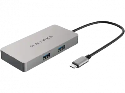 Hub USB/Concentrador - Hyper HDMB2, 5 Puertos en 1, USB-C, Gbit/s, Plata