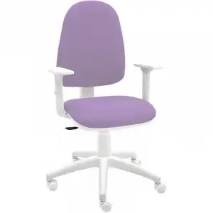 La Silla de Claudia Torino Silla Giratoria Blanco Respaldo y Reposabrazos Regulables Lila