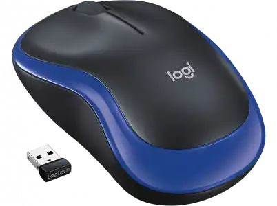 Ratón inalámbrico - Logitech M185, Nano receptor, 1000 ppp, Función scroll, 2,4GHz, Negro y Azul