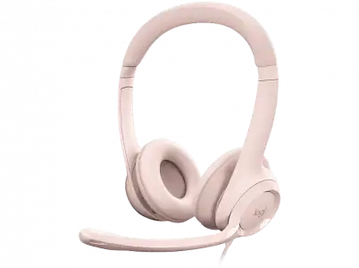 Auriculares - Logitech USB Headset H390, De diadema, Con cable, Para PC, Micrófono, Cancelación de ruido, Rosa