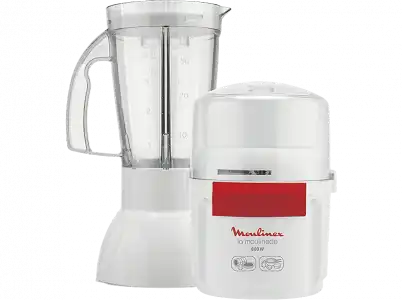 Batidora de vaso - Moulinex AR6801, 0.75 l, 800 W, 3 velocidades, Blanco