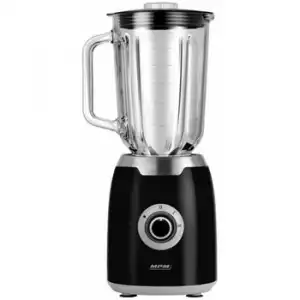 Batidora Vaso Americana, Jarra Cristal 1,5 L, 2 Velocidades, Pica Hielo, Cuchillas Acero Inox. Negro 350w Mpm Mbl-31