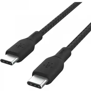 Belkin BoostCharge Cable USB-C a USB-C Doble Trenzado PD 100W 3M Negro