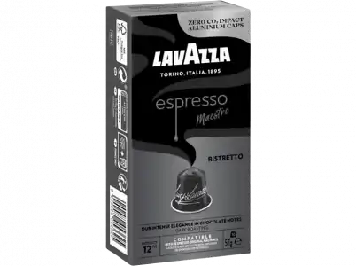 Cápsulas monodosis - Lavazza Espresso Maestro Ristretto, 10 cápsulas, Compatibles con el sistema Nespresso, Negro