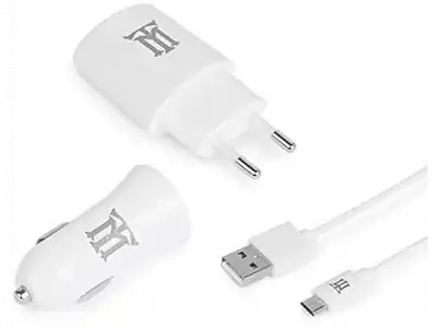 Cargador - Maillon MTWC1CC1BMUW241 TRAVEL KIT 3-IN-1: 1x USB 2.4A + Coche Micro 2.4 1m