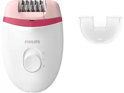 Depiladora - Philips BRE235/00, con cable compacta, Cepillo de limpieza y cabezal para zonas sensibles, Rosa