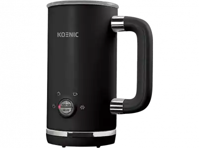 Espumador de leche - Koenic KMF 15321 B, 500 W, Tapa, 0.3 l, 220-240 V / 50 Hz, Acero inoxidable, Negro