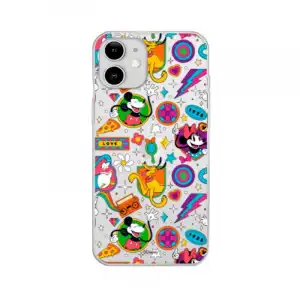 Funda Para Iphone 12 Oficial De Disney Mickey Y Minnie Patrón Retro Premium - Clásicos Disney
