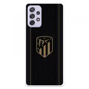 Funda Para Samsung Galaxy A72 5g Del Atleti Escudo Dorado Fondo Negro - Licencia Oficial Atlético De Madrid