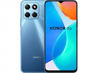 Móvil - Honor X6, Ocean Blue, 64 GB, 4 GB RAM, 6.5 " HD, Mediatek Helio G25, 5000 mAh, Magic UI 6.1 basado en Android 12