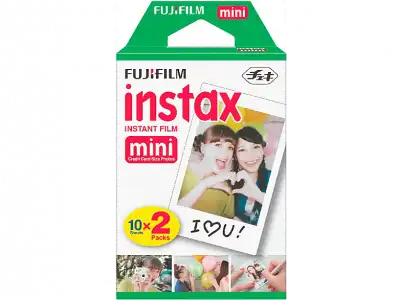 Película fotográfica - Fujifilm Instax Mini Brillo, 2 x 10 hojas, Blanco