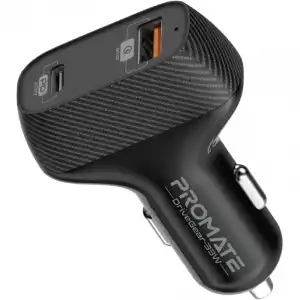 Promate DriveGear-20W Minicargador para Coche Dual 20W QC 3.0