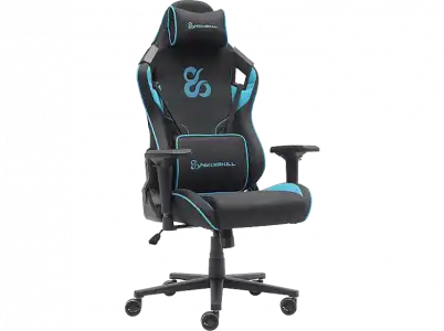 Silla gaming - Newskill Takamikura V2, 4D, Hasta 136 kg, Cojín cervical y lumbar, Reposabrazos Azul