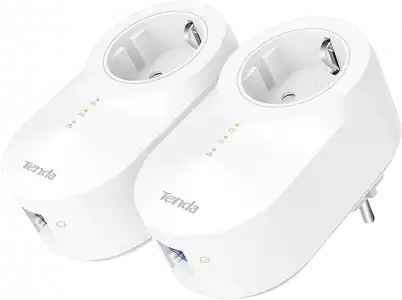 Adaptador PLC - Tenda PH6, Kit 2, 1000Mbps, Enchufe, Homeplug AV2, Blanco