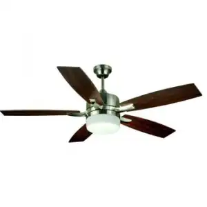 Lámpara Ventilador Con Luz 5 Aspas Bastilipo Color Niquel 132 Cm