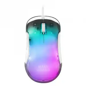 Mars Gaming MMGLOWW Ratón Gaming RGB 12800 DPI Blanco