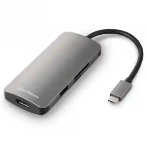 Sharkoon HUB USB 3.0 Tipo-C Multipuerto Gris Oscuro