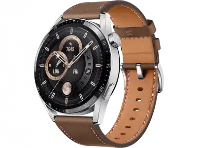 Smartwatch - Huawei New Classic Watch GT3, 46mm Classic, 14 días, Ritmo cardiaco, SPo2, IA+100 deportes, Acero, Marrón