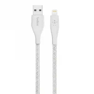 Belkin DuraTek Cable con Cinta Lightning a USB-A 1.2m Blanco