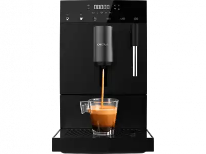 Cafetera superautomática - Cecotec Cumbia Cremmaet Compact Steam, 19 bar, 1470 W, Thermoblock, Plug&Play, 5 niveles, Autolimpieza, Vaporizador, Negro