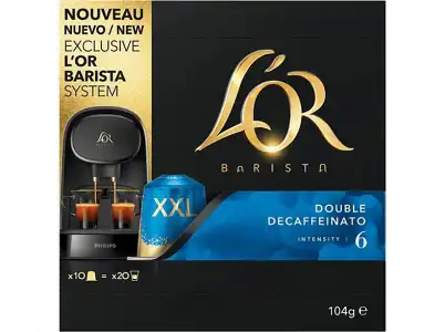 Cápsulas monodosis - L'OR Barista Doble Decafeinatto 6, Pack de 10, XXL, Exclusivo para
