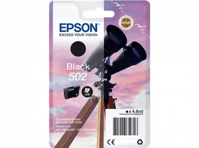 Cartucho de tinta - Epson 502, 4.6ml, 210 páginas, Negro