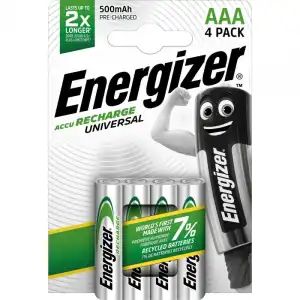 Energizer Universal Pilas Recargables 500mAh AAA 4 Unidades