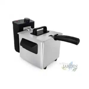 Freidora Compacta Con Cuerpo De Acero Inoxidable Orbegozo. Capacidad De 1,5 Litros. Termostato Regulable. Potencia 1000 W.